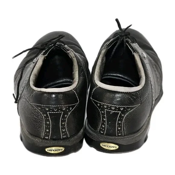 FootJoy Dryjoys Golf Shoes 53633 Black Pebbled Leather Men's Size 10.5 Wide EUC - Picture 3 of 13